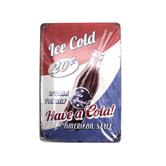 tin sign red/blue delicious refresing 