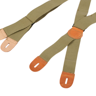 WW2 US Trouser Braces, Suspenders. Tan