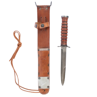 US M3 knife with Leather M6 scabbard