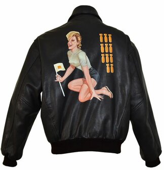 Hand-paint pinup on your leather A2 or B3 Flight Jacket