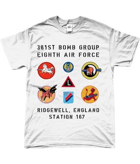 T-shirt Logo&#039;s Vliegveld Ridgewell, 381st Bomb Group