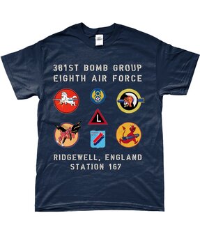 T-shirt Logo&#039;s Vliegveld Ridgewell, 381st Bomb Group