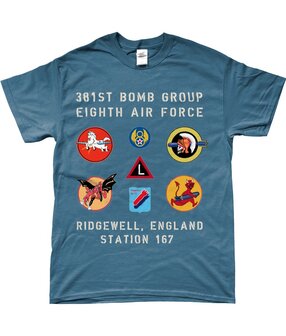 T-shirt Logo&#039;s Vliegveld Ridgewell, 381st Bomb Group