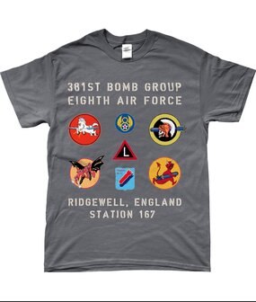 T-shirt Logo&#039;s Vliegveld Ridgewell, 381st Bomb Group