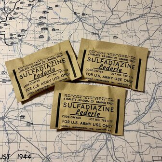 WW2 Sulfadiazine Sachet Set of 3