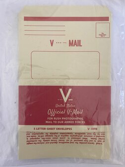 WW2 US Official V-Mail envelops (Repro) 1 set 5 pieces