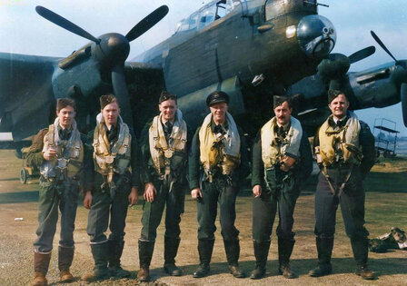 RAF Flt Lt Navigator NW Europe Lancaster Bomber Flight Crew member