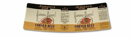 Can Label Armour&#039;s Star Corned Beef labels