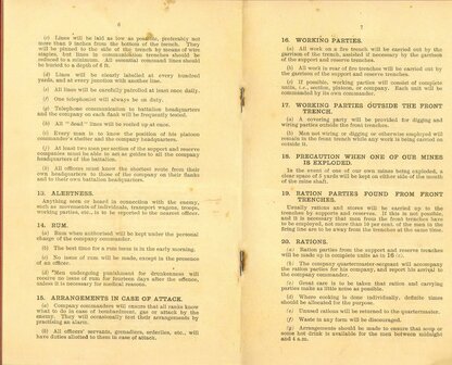 WW1 Trench booklet regulations 4th division