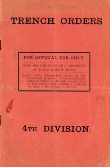 WW1 Trench booklet regulations 4th division