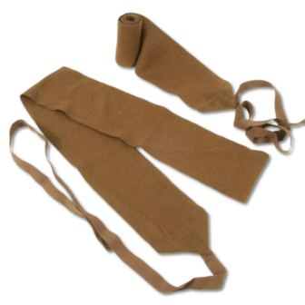 WW2 British Army Puttees, Short Brown Woollen Putties
