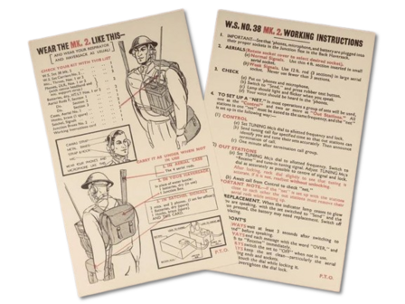 WWII British Wireless Set 38 Instruction Card