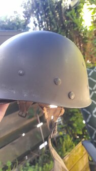 WW2 US Army Medic Helmet, Front seam swivel