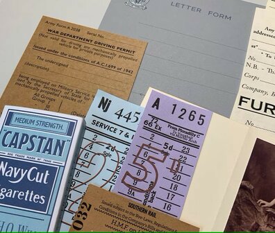 WW2 British Forces Pocket Filler and paperwork set 