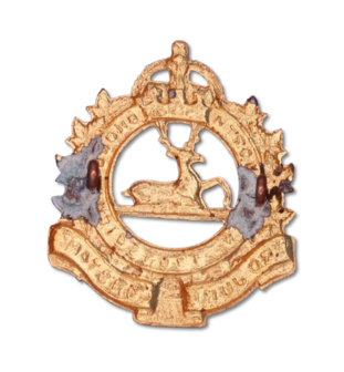 WWII North Shore New Brunswick King&#039;s Crown brass cap badge. Original