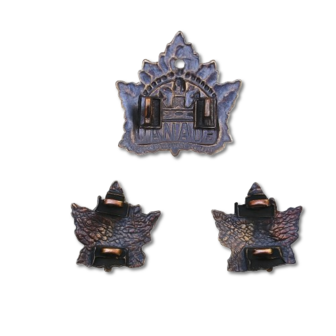Canadian WWI General Service Cap and Collar Badge Set &ndash; Maple Leaf Design &ndash; WW1 Reproduction