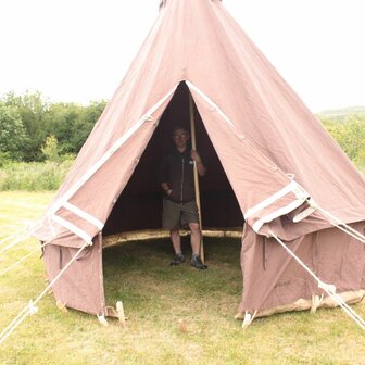 Bruine MKV Bell Tent &ndash; Katoenen Canvas Tenthistorie (Compleet met haringen en middenstok)