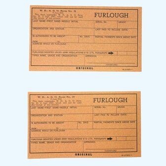 WW2 US Furlough Passes &ndash; 8 juni 1944