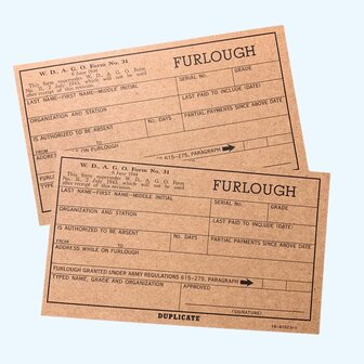 WW2 US Furlough Passes &ndash; 8 juni 1944