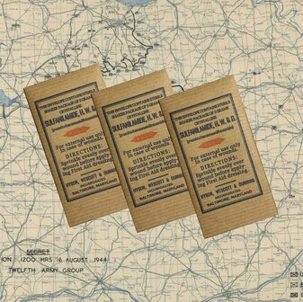 WW2 U.S. Sulfanilamide Sachets &ndash; doos met 12 stuks