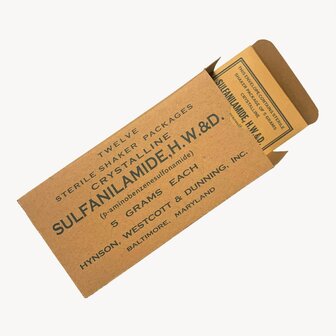 WW2 U.S. Sulfanilamide Sachets &ndash; doos met 12 stuks