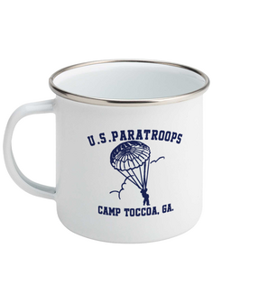 occoa enamel mug front view WWII US Army Camp Toccoa design