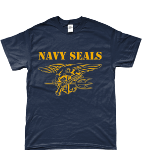 Navy SEALS T-shirt navy blue &ndash; military emblem (Gildan cotton)