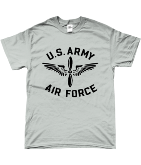 USAAF T-shirt Ash Grey &ndash; black winged propeller print