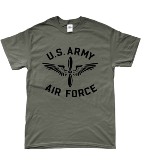 USAAF T-shirt Olive Drab &ndash; black winged propeller print