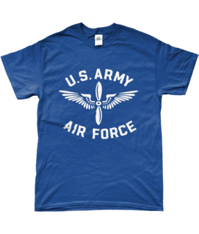 USAAF T-shirt Royal Blue &ndash; white winged propeller print