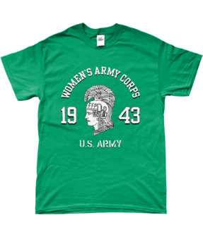 WAC 1943 T-shirt Irish Green &ndash; white WAC emblem print