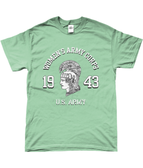 WAC 1943 T-shirt Mint Green &ndash; white Women&rsquo;s Army Corps print