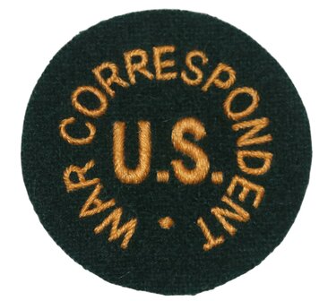 WW2 Pattern US Army War Correspondent Cloth hat cap Badge Patch