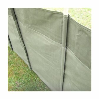 US Army WW2 Small Wall Tent side wall &ndash; close-up of canvas and poles