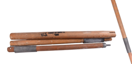 Original US Army three-fold tent pole WWII with US stamp and year