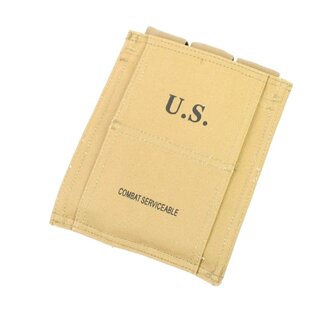Thompson 30-round magazine pouch in khaki canvas with three pockets