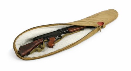 M1928 M1 Thompson carrying case with fleece lining, zipper open