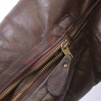 Detail of original Air Ministry cuff zipper RAF Irvin Jacket