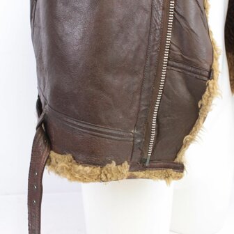 Original WWII RAF Irvin Flying Jacket rear view with shearling collar