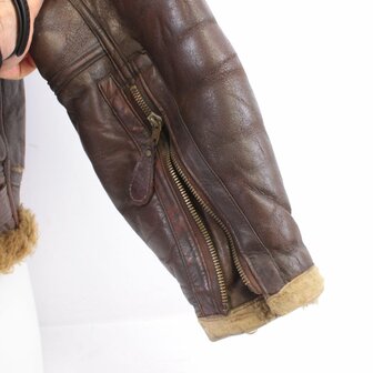 Detail of original Air Ministry cuff zipper RAF Irvin Jacket