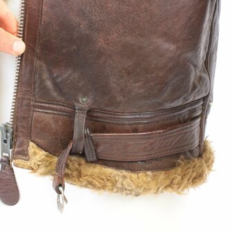 Original WWII RAF Irvin Flying Jacket rear view with shearling collar