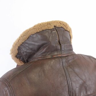 Original WWII RAF Irvin Flying Jacket rear view with shearling collar