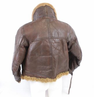 Original WWII RAF Irvin Flying Jacket rear view with shearling collar