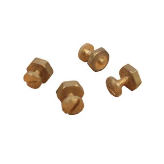 Set of 4 brass British para helmet bolts with domed head