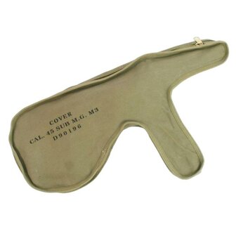 US M3 Grease Gun canvas transport cover with CAL .45 SUB M.G. M3 stencil
