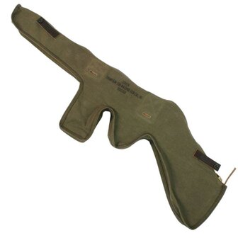 US M1 Thompson gun cover in green cotton canvas with stencil marking