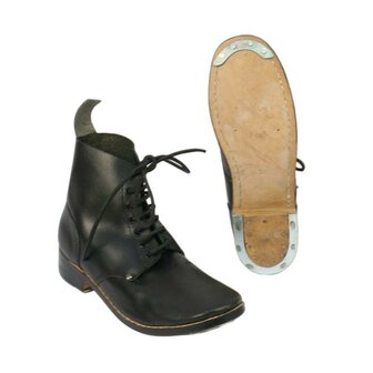 Victorian black ankle boots historical British army style