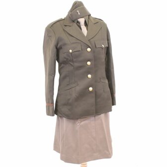 US Army WW2 Women's Officers Pinks Skirt complete uniform view