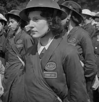 Original British ARP overall from the war years as a reference for civilian Second World War work clothing.
