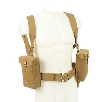1937 Battle Order Webbing Set khaki voor Brits WO2-uniform met small pack, riem en munitiepouches